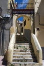 Arch,steps,balcony in Tangier medina in Morocco Royalty Free Stock Photo