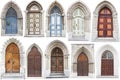 Arch style doors with limestone edges Royalty Free Stock Photo