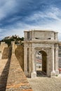 The Arch of Trajan and behind the Cathedral of St Cyriac, Ancona, Marche, Italy Royalty Free Stock Photo