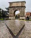 Arch of Trajan in Benevento on a rainy day in Campania, Italy Royalty Free Stock Photo