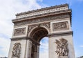 Arch of Triumph  Arc de Triomphe , Champs-Elysees in Paris France. April 2019 Royalty Free Stock Photo