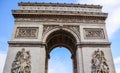 Arch of Triumph Arc de Triomphe , Champs-Elysees in Paris France. April 2019