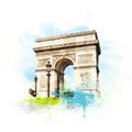 Arch of Triumph (Arc de Triomphe), Paris, France.