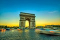 Sunset Arc de Triomphe Royalty Free Stock Photo