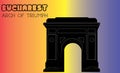 Arch of Triumph, Bucharest, silhouette, vector