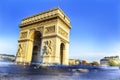 Arch of Triumph. Day time. Paric, France Royalty Free Stock Photo
