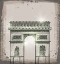 Arch of Triumph, Paris. Hand drawn vector Royalty Free Stock Photo