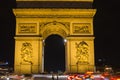 Arch of Triumph of the Star (Arc de Triomphe de l'Etoile) in Paris (France) Royalty Free Stock Photo