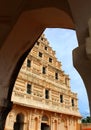 Arch view of bell tower at the thanjavur maratha palace Royalty Free Stock Photo