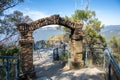 Arch at viewpoint - The Three Sisters Royalty Free Stock Photo