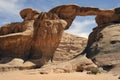 Arch in the Wadi Rum desert Royalty Free Stock Photo