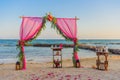 Arch for a wedding ceremony on the seashore Royalty Free Stock Photo