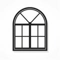 Arch Window Icon: Precise And Bold Black And White Illustration