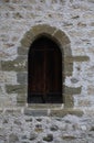 Arch window of medieval castle