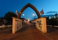 The arch in Zory after sunset. Royalty Free Stock Photo