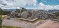 Archaelogical Qenqo. Strange and weird rock structures. Neighborhoods Cusco City. Royalty Free Stock Photo