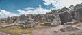 Archaelogical Qenqo. Strange and weird rock structures. Neighborhoods Cusco City. Royalty Free Stock Photo