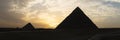 Archaeological complex of Great Egyptian Pyramids is located on the Giza plateau. second pyramid of Chephren khefren in the night Royalty Free Stock Photo