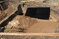 Archaeological digging site - excavation of old ruins