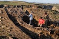 Archaeological excavation . Asturias Royalty Free Stock Photo