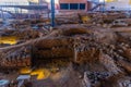 Archaeological excavation at Cueva Pintada museum at Galdar, Gran Canaria, Canary Islands, Spain