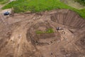 Archaeological excavations site next to old Stone circle