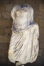 Archaeological find. Statue remains of a woman with elegant draped clothes. Museum of Orvieto, Italy