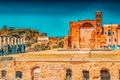 Archaeological and historical objects in Rome, united by the name - Roman Forum. View on Temple of Venus and Roma Royalty Free Stock Photo