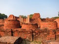 The archaeological mounds of old stupas and monasteries at the ancient Buddhist site