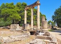 Ruins at the site of ancient Olympia in Greece Royalty Free Stock Photo