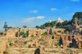 Archaeological Park of Carthage in Tunisia and Saint Louis Cathedral is a Catholic Church Royalty Free Stock Photo
