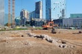 Archaeological research during the construction of a new building Royalty Free Stock Photo