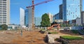 Archaeological research during the construction of a new building Royalty Free Stock Photo