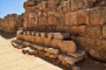 Archaeological ruins of ancient toilet system in Caesarea.