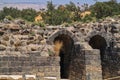 Double Entryway Arches located in the Archaeological Ruins of Beit She`an located in Israel Royalty Free Stock Photo