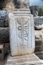 Archaeological Ruins of a Caduceus in Ephesus, Turkey