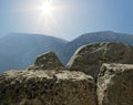 The archaeological ruins of Delphi in Greece Royalty Free Stock Photo