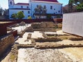 Archaeological ruins located on the property of Sao Jorge Castle in Lisbon, Portugal