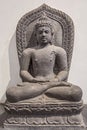 Archaeological sandstone statue of Gautam Buddha in meditation