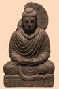 Archaeological sculpture of Buddha in meditation from Indian mythology