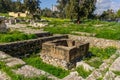 Archaeological site of Eleusis Eleusinain Attica Greece. The eschara in the Sacred Court,