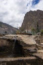 The archaeological site at Ollantaytambo, Inca city of Sacred Valley, major travel destination in Cusco region, Peru. Royalty Free Stock Photo