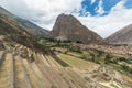 The archaeological site at Ollantaytambo, Inca city of Sacred Valley, major travel destination in Cusco region, Peru. Royalty Free Stock Photo