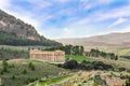 Archaeological site of Segesta with Greek temple in Sicily Royalty Free Stock Photo