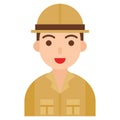 Archaeologist icon, profession and job vector illustration