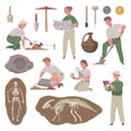 Archaeology Cartoon Icon Set