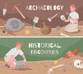 Archaeology Horizontal Banners Set