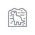 archaeology icon vector from dinosaur concept. Thin line illustration of archaeology editable stroke. archaeology linear sign for