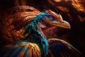 Archaeopteryx Colorful Dangerous Dinosaur in Lush Prehistoric Nature by Generative AI