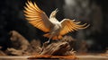 Archaeopteryx 3d Sculpture: Highly Detailed Bird Model With Wings Spread